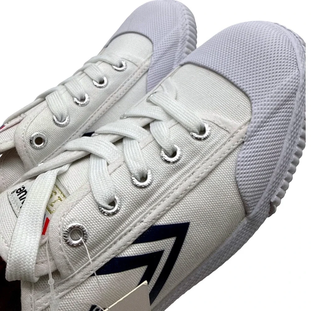 Feiyue FE LO 1920 Sneakers Unisex 10W/8M White Navy New Canvas Martial Arts Shoe